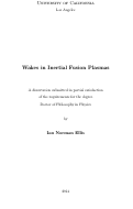 Cover page: Wakes in Inertial Fusion Plasmas