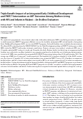 Cover page: Triple Benefit: Impact of an Integrated Early Childhood Development and PMTCT Intervention on ART Outcomes Among Mothers Living with HIV and Infants in Malawi—An Endline Evaluation