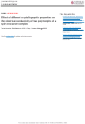 Cover page: Effect of different crystallographic properties on the electrical conductivity of two polymorphs of a spin crossover complex