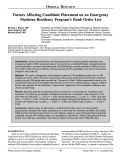 Cover page: Factors Affecting Candidate Placement on an Emergency Medicine Residency Program’s Rank Order List