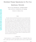 Cover page: Distributed Channel Quantization for Two-User Interference Networks