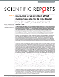 Cover page: Does Zika virus infection affect mosquito response to repellents?