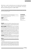 Cover page: Original research Risk factor control and adherence to treatment in patients with coronary heart disease in the Republic of Srpska, Bosnia and Herzegovina in 2005-2006