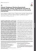 Cover page: Cationic Polystyrene Resolves Nonalcoholic Steatohepatitis (NASH), Obesity, and Metabolic Disorders by Promoting Eubiosis of Gut Microbiota and Decreasing Endotoxemia.