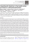 Cover page: Unpacking the ‘black box’ of lay health worker processes in a US-based intervention