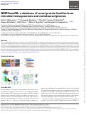 Cover page: NMPFamsDB: a database of novel protein families from microbial metagenomes and metatranscriptomes