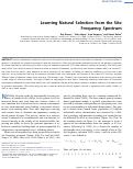 Cover page: Learning natural selection from the site frequency spectrum.