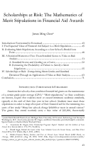 Cover page: Scholarships at Risk: The Mathematics of Merit Stipulations in Financial Aid Awards