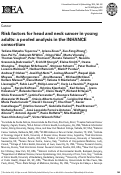 Cover page: Risk factors for head and neck cancer in young adults: a pooled analysis in the INHANCE consortium