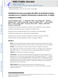 Cover page: Familial factors may not explain the effect of moderate-to-heavy cannabis use on cognitive functioning in adolescents: a sibling-comparison study.