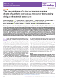 Cover page: The microbiome of a bacterivorous marine choanoflagellate contains a resource-demanding obligate bacterial associate