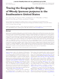 Cover page: Tracing the Geographic Origins of Weedy Ipomoea purpurea in the Southeastern United States