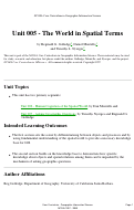 Cover page: Units 005-007 - The World in Spatial Terms