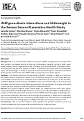 Cover page: AHR gene-dioxin interactions and birthweight in the Seveso Second Generation Health Study