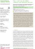 Cover page: How 2- and 4-year-old children coordinate social interactions with peers.