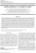 Cover page: Ecohydrological controls on grass and shrub above‐ground net primary productivity in a seasonally dry climate