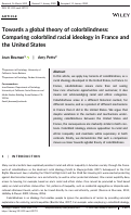 Cover page: Towards a global theory of colorblindness: Comparing colorblind racial ideology in France and the United States