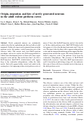 Cover page: Origin, migration and fate of newly generated neurons in the adult rodent piriform cortex