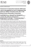 Cover page: Assessment of interactions between 205 breast cancer susceptibility loci and 13 established risk factors in relation to breast cancer risk, in the Breast Cancer Association Consortium