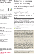 Cover page: Deployment of biologging tags on free swimming large whales using uncrewed aerial systems.