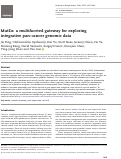 Cover page: MutEx: a multifaceted gateway for exploring integrative pan-cancer genomic data.