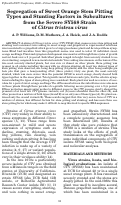 Cover page: Segregation of Sweet Orange Stem Pitting Types and Stunting Factors in Subcultures from the Severe SY568 Strain of Citrus tristeza virus