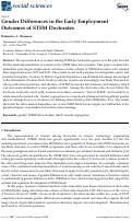 Cover page: Gender Differences in the Early Employment Outcomes of STEM Doctorates