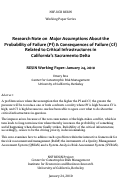 Cover page of Research Note on Major Assumptions About the Probability of Failure (Pf) &amp; Consequences of Failure (Cf) Related to Critical Infrastructures in California’s Sacramento Delta