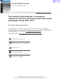 Cover page: Two modes of participation: A conceptual analysis of 102 cases of Internet and social media participation from 2005–2015