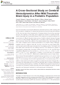 Cover page: A Cross-Sectional Study on Cerebral Hemodynamics After Mild Traumatic Brain Injury in a Pediatric Population.