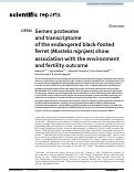 Cover page: Semen proteome and transcriptome of the endangered black-footed ferret (Mustela nigripes) show association with the environment and fertility outcome.