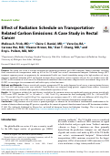 Cover page: Effect of Radiation Schedule on Transportation-Related Carbon Emissions: A Case Study in Rectal Cancer.