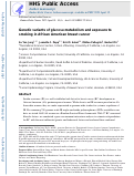 Cover page: Genetic variants of glucose metabolism and exposure to smoking in African American breast cancer.