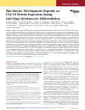 Cover page: Skin Barrier Development Depends on CGI-58 Protein Expression during Late-Stage Keratinocyte Differentiation