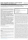 Cover page of Atopic dermatitis and tobacco smoke exposure during childhood and adolescence