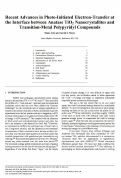 Cover page: Recent Advances in Photo-Initiated Electron Transfer at the Interface of Anatase TiO2 Nanocrystallites and Transition-Metal Polypyridyl Compounds