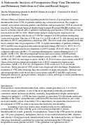 Cover page: A Nationwide Analysis of Postoperative Deep Vein Thrombosis and Pulmonary Embolism in Colon and Rectal Surgery