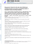 Cover page: Management of opioid use disorder, opioid withdrawal, and opioid overdose prevention in hospitalized adults: A systematic review of existing guidelines.