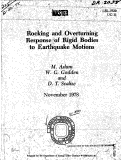 Cover page: ROCKING AND OVERTURNING RESPONSE OF RIGID BODIES TO EARTHQUAKE MOTIONS