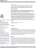 Cover page: Self-collected and clinician-collected anal swabs show modest agreement for HPV genotyping.