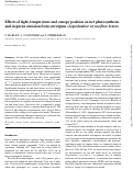 Cover page: Effects of light, temperature and canopy position on net photosynthesis and isoprene emission from sweetgum (Liquidambar styraciflua) leaves