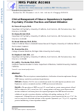 Cover page: Clinical Management of Tobacco Dependence in Inpatient Psychiatry: Provider Practices and Patient Utilization