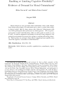 Cover page: Enabling or Limiting Cognitive Flexibility? Evidence of Demand for Moral Commitment