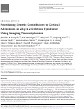 Cover page: Prioritizing Genetic Contributors to Cortical Alterations in 22q11.2 Deletion Syndrome Using Imaging Transcriptomics