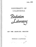 Cover page: HOT WIRE LIQUID-LEVEL INDICATOR