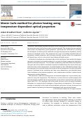 Cover page: Monte Carlo method for photon heating using temperature-dependent optical properties