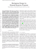 Cover page: Mechanism Design for Demand Response Programs