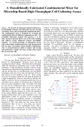 Cover page: A Monolithically Fabricated Combinatorial Mixer for Microchip-Based High-Throughput Cell Culturing Assays