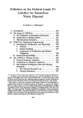 Cover page: Pollution on the Federal Lands IV: Liability for Hazardous Waste Disposal