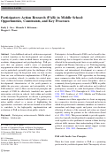 Cover page: Participatory Action Research (PAR) in Middle School: Opportunities, Constraints, and Key Processes